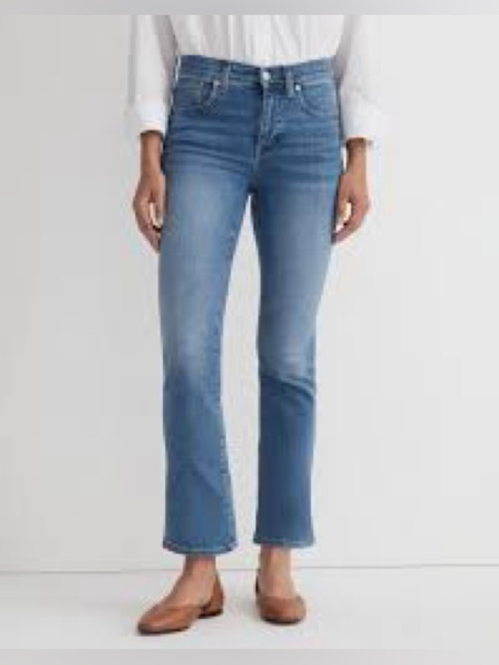Madewell Mid Rise Kick Out Crop Flare Jeans With Front Magic Pockets™ Size 25P